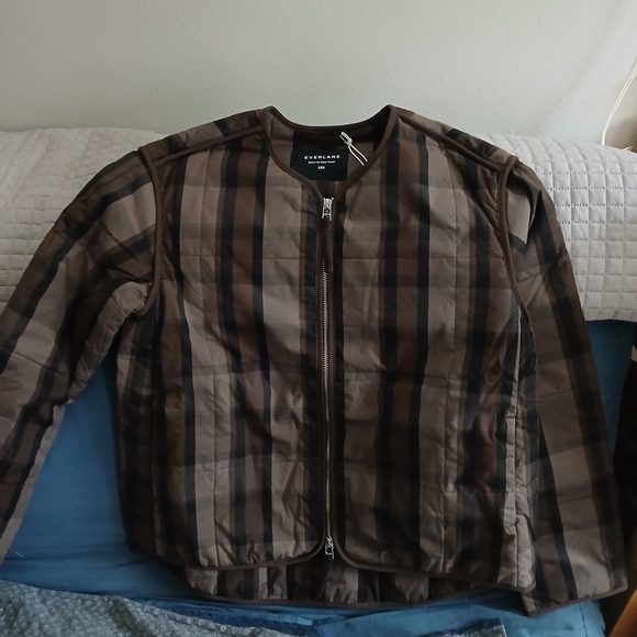 Brown Plaid Quilted Jacket - Picture 2 of 4